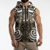 Personalised Maori Waikato Tainui Sleeveless Zip Hoodie Silver Fern Kowhaiwhai Art LT01 - Polynesian Pride