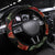 New Zealand ANZAC Day Steering Wheel Cover Poppy With Polynesian Pattern LT01 Universal Fit Black - Polynesian Pride