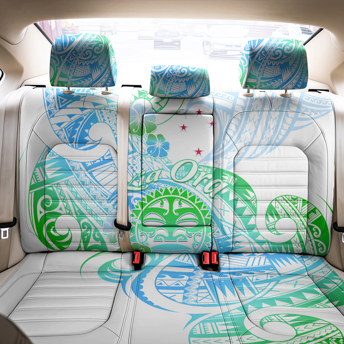 Kia Ora Maori New Zealand Pastel Back Car Seat Cover Sun Ta Moko Aqua Green Version LT01 - Polynesian Pride