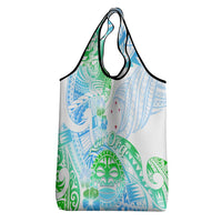 Kia Ora Maori New Zealand Pastel Grocery Bag Sun Ta Moko Aqua Green Version LT01 - Polynesian Pride