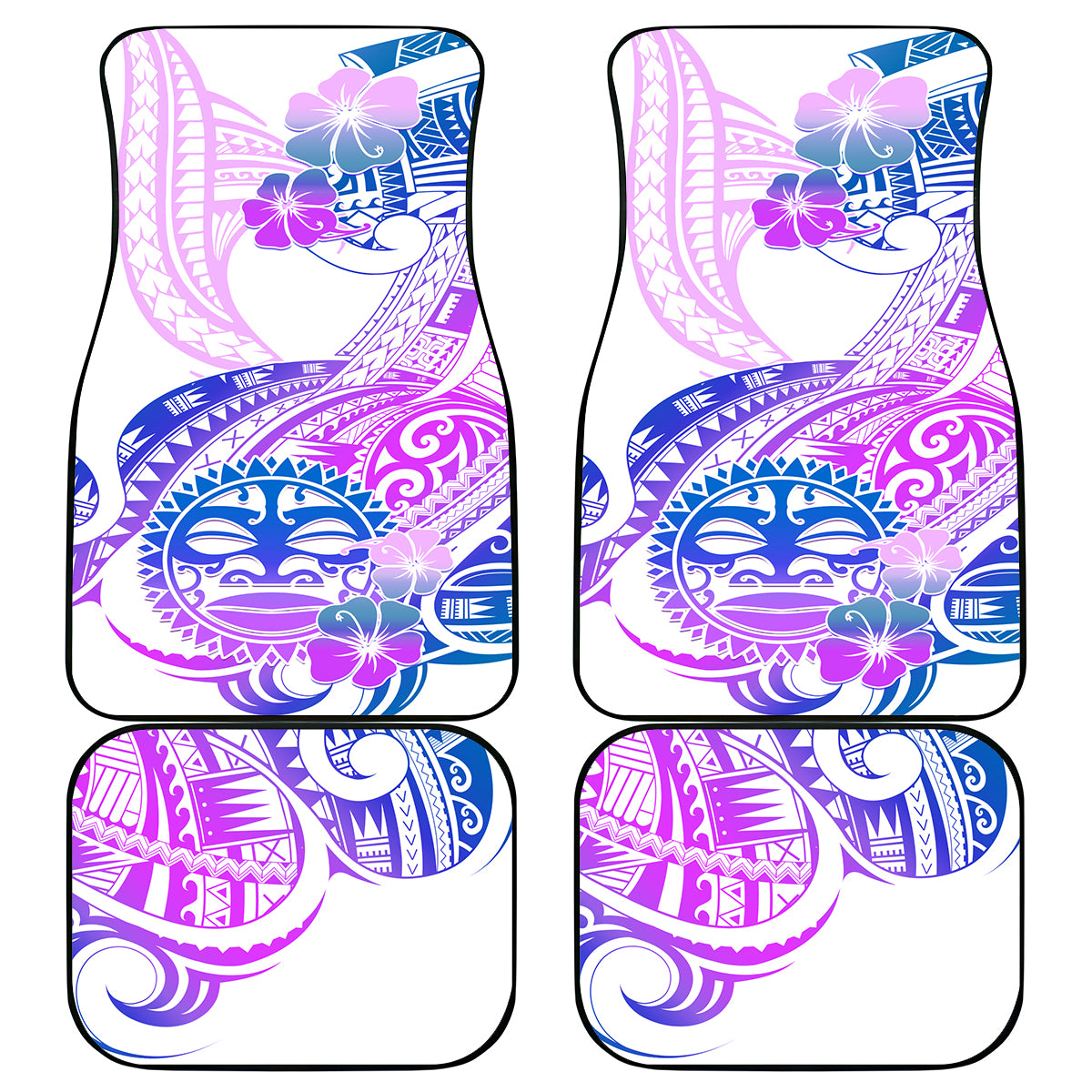 Kia Ora Maori New Zealand Pastel Car Mats Sun Ta Moko Lilac Version LT01 Purple - Polynesian Pride