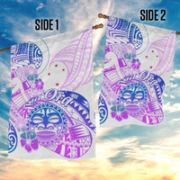 Kia Ora Maori New Zealand Pastel Garden Flag Sun Ta Moko Lilac Version LT01 - Polynesian Pride