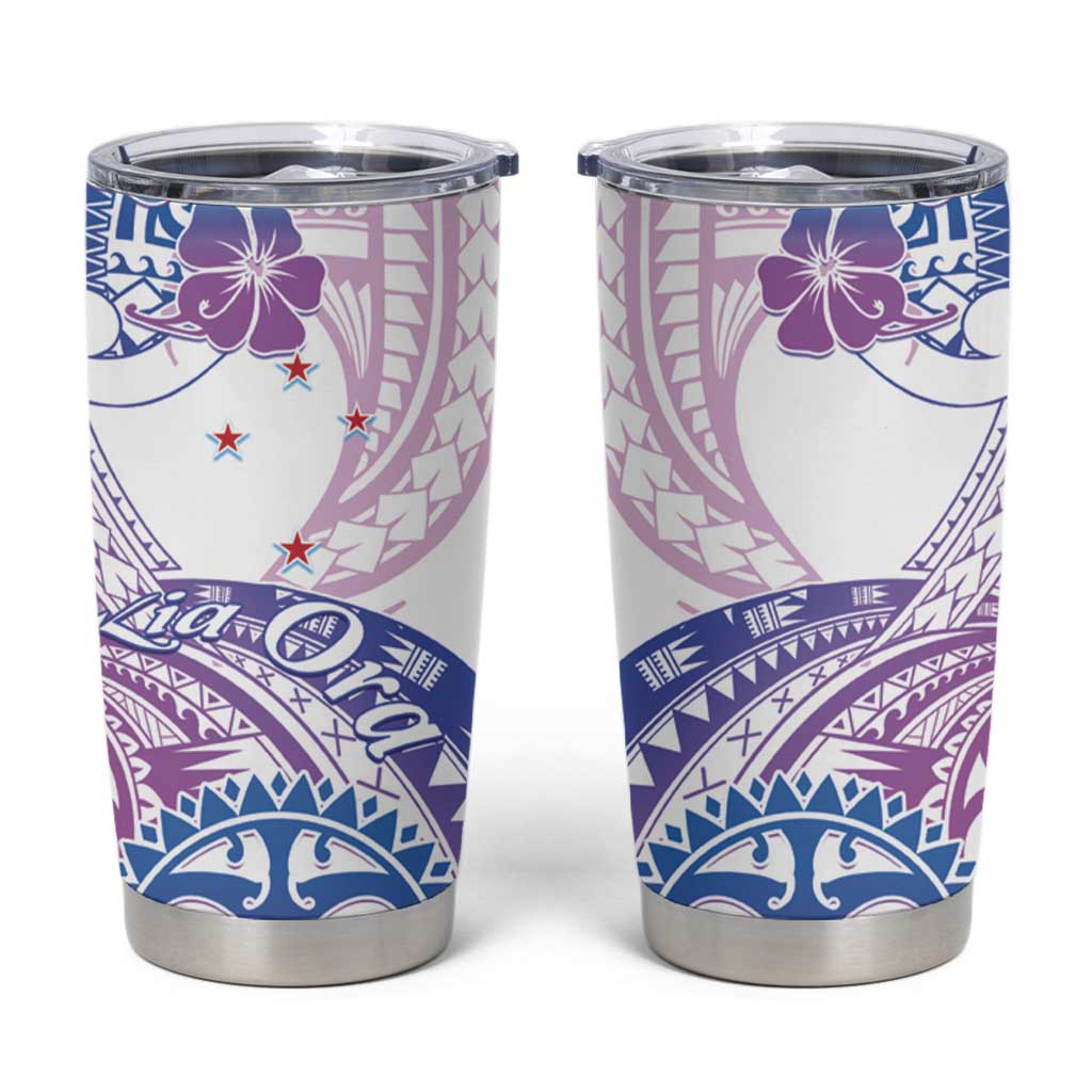 Kia Ora Maori New Zealand Pastel Tumbler Cup Sun Ta Moko Lilac Version