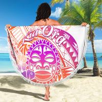 Kia Ora Maori New Zealand Pastel Beach Blanket Sun Ta Moko Sunset Version LT01 - Polynesian Pride
