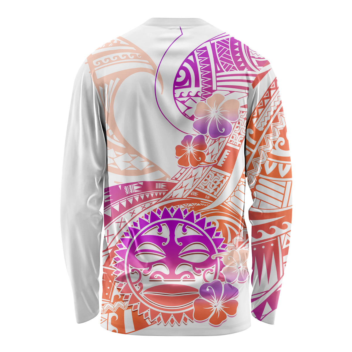 Kia Ora Maori New Zealand Pastel Long Sleeve Shirt Sun Ta Moko Sunset Version LT01 - Polynesian Pride
