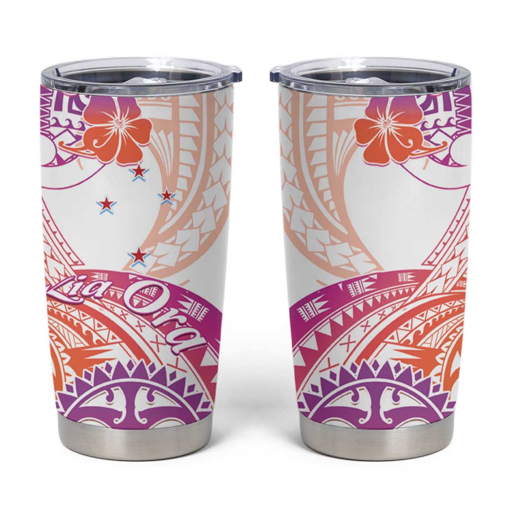 Kia Ora Maori New Zealand Pastel Tumbler Cup Sun Ta Moko Sunset Version