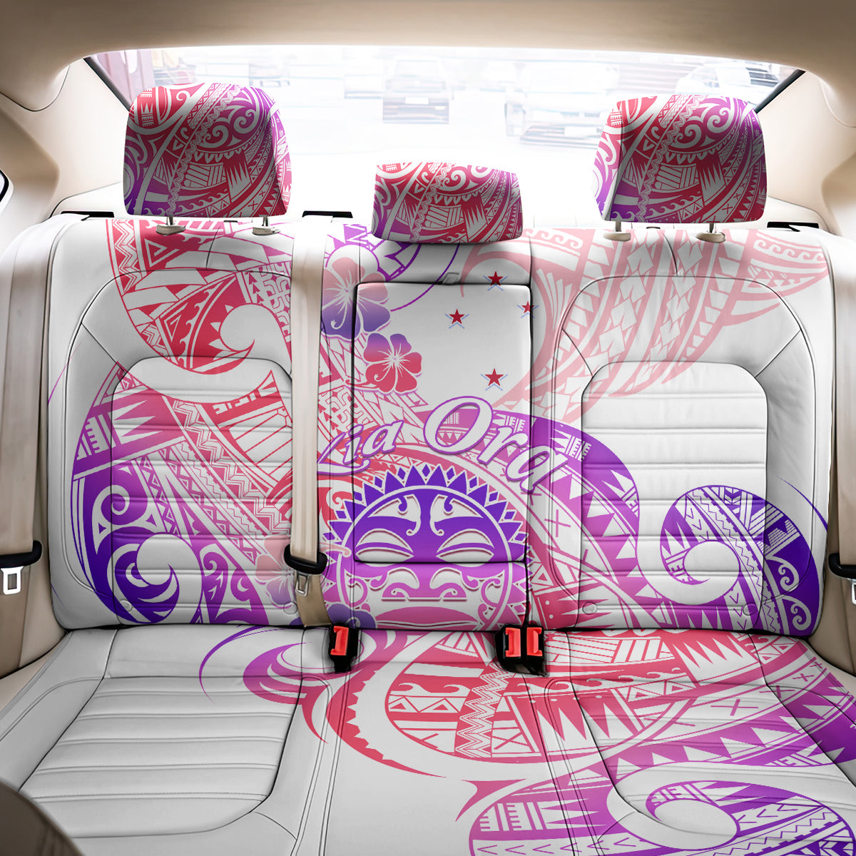Kia Ora Maori New Zealand Pastel Back Car Seat Cover Sun Ta Moko Sweet Version LT01 - Polynesian Pride