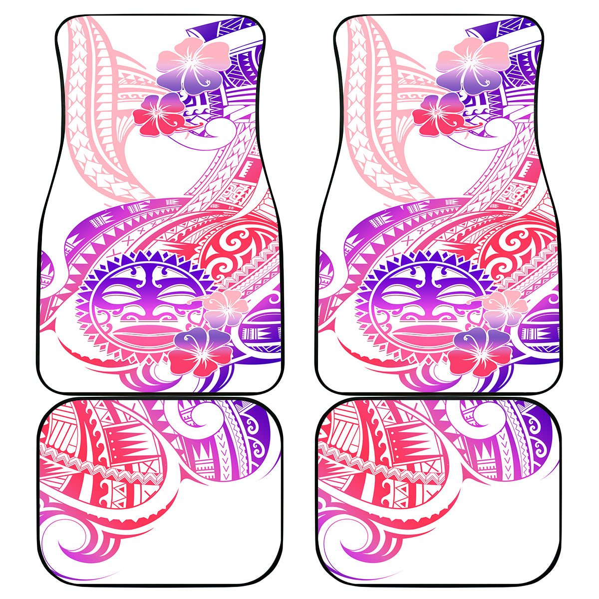 Kia Ora Maori New Zealand Pastel Car Mats Sun Ta Moko Sweet Version LT01 Pink - Polynesian Pride