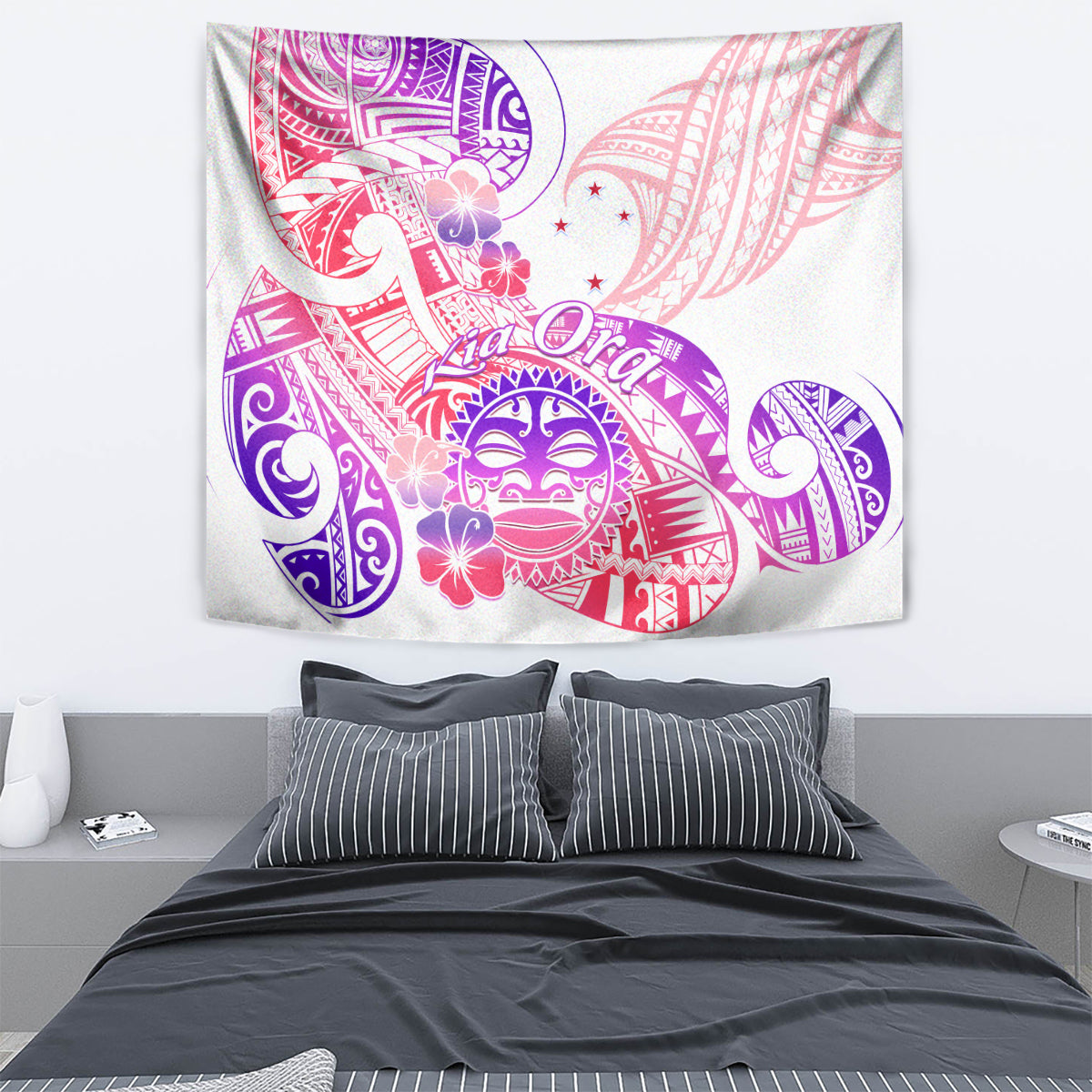 Kia Ora Maori New Zealand Pastel Tapestry Sun Ta Moko Sweet Version LT01 - Polynesian Pride