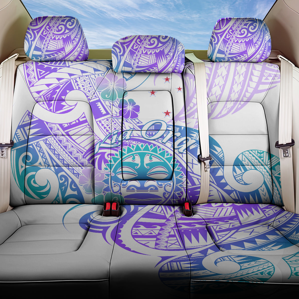 Kia Ora Maori New Zealand Pastel Back Car Seat Cover Sun Ta Moko Violet Version LT01 One Size Purple - Polynesian Pride