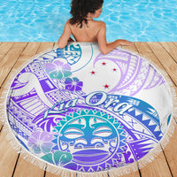 Kia Ora Maori New Zealand Pastel Beach Blanket Sun Ta Moko Violet Version LT01 - Polynesian Pride