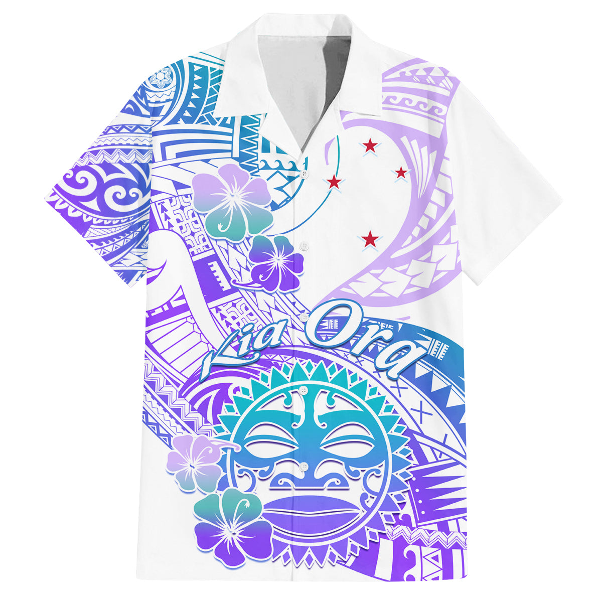 Kia Ora Maori New Zealand Pastel Family Matching Long Sleeve Bodycon Dress and Hawaiian Shirt Sun Ta Moko Violet Version LT01 Dad's Shirt - Short Sleeve Purple - Polynesian Pride