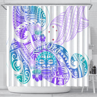 Kia Ora Maori New Zealand Pastel Shower Curtain Sun Ta Moko Violet Version LT01 - Polynesian Pride
