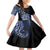 Aotearoa Kia Ora New Zealand Ta Moko Blue Version Kid Short Sleeve Dress LT01 KID Blue - Polynesian Pride