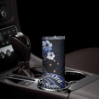 Aotearoa Kia Ora New Zealand Ta Moko Blue Version Skinny Tumbler LT01 - Polynesian Pride