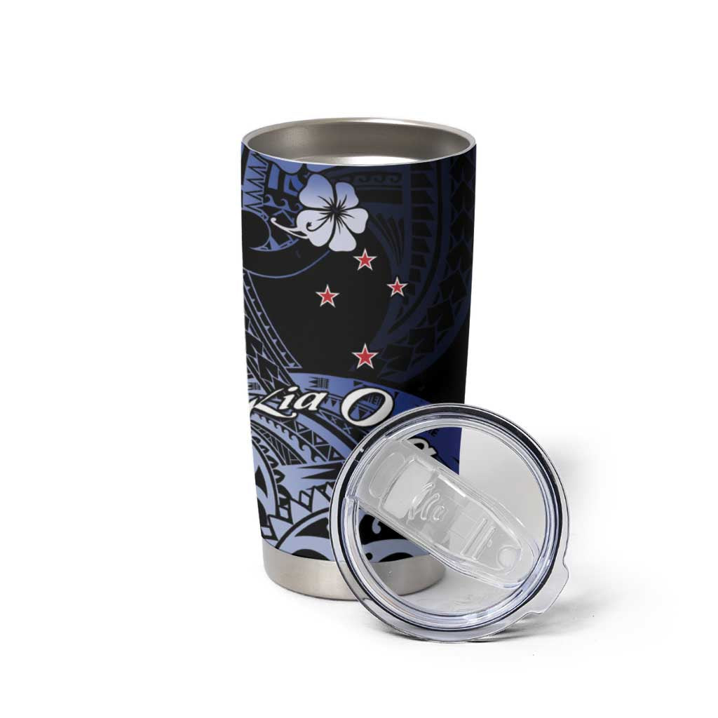 Aotearoa Kia Ora New Zealand Ta Moko Blue Version Tumbler Cup
