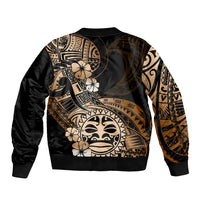 Aotearoa Kia Ora New Zealand Ta Moko Gold Version Bomber Jacket LT01 - Polynesian Pride