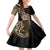 Aotearoa Kia Ora New Zealand Ta Moko Gold Version Kid Short Sleeve Dress LT01 KID Gold - Polynesian Pride