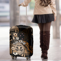 Aotearoa Kia Ora New Zealand Ta Moko Gold Version Luggage Cover LT01 - Polynesian Pride