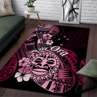 Aotearoa Kia Ora New Zealand Ta Moko Pink Version Area Rug LT01 Pink - Polynesian Pride