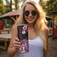 Aotearoa Kia Ora New Zealand Ta Moko Pink Version Skinny Tumbler LT01 - Polynesian Pride