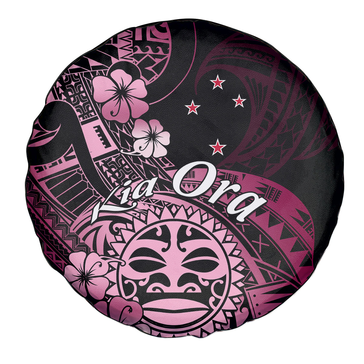 Aotearoa Kia Ora New Zealand Ta Moko Pink Version Spare Tire Cover LT01 - Polynesian Pride