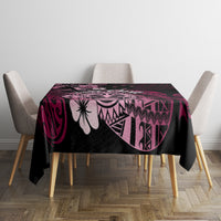 Aotearoa Kia Ora New Zealand Ta Moko Pink Version Tablecloth LT01 - Polynesian Pride