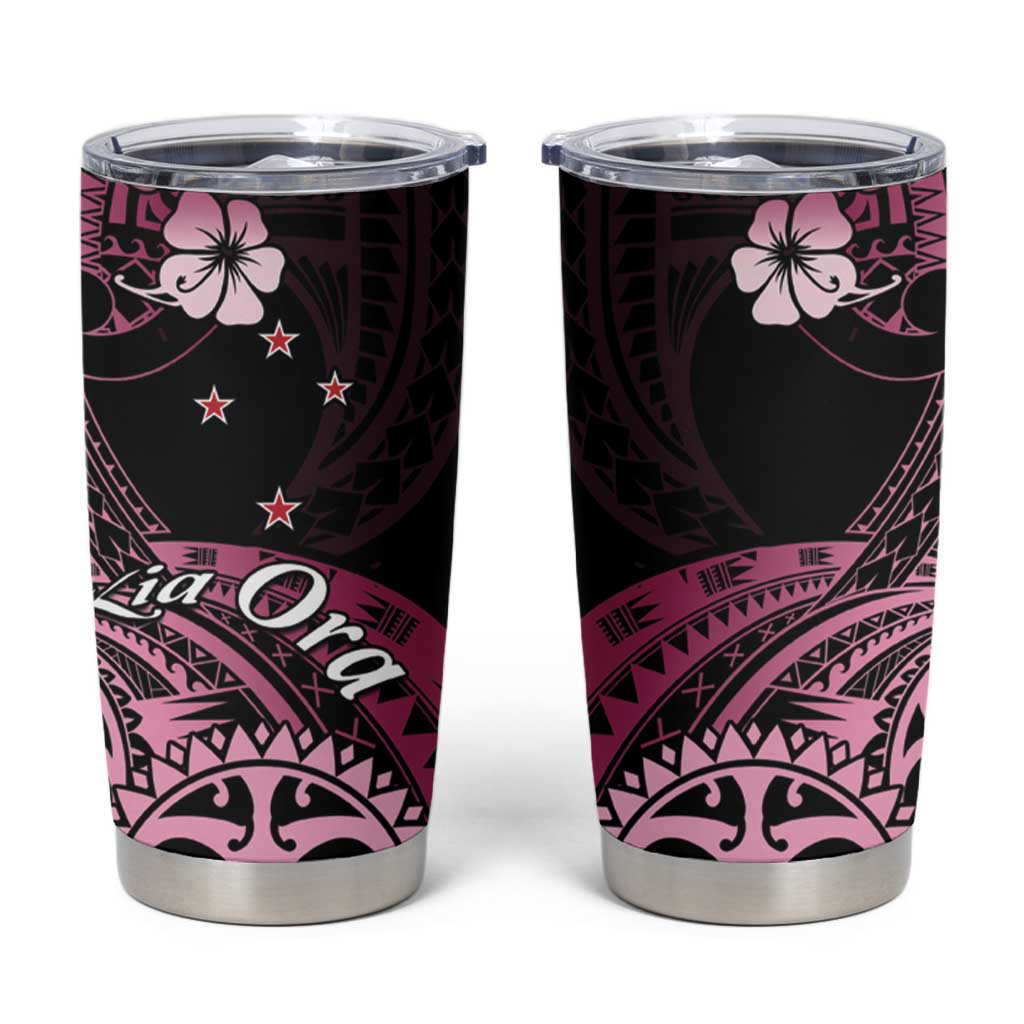 Aotearoa Kia Ora New Zealand Ta Moko Pink Version Tumbler Cup