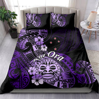 Aotearoa Kia Ora New Zealand Ta Moko Purple Version Bedding Set LT01 - Polynesian Pride