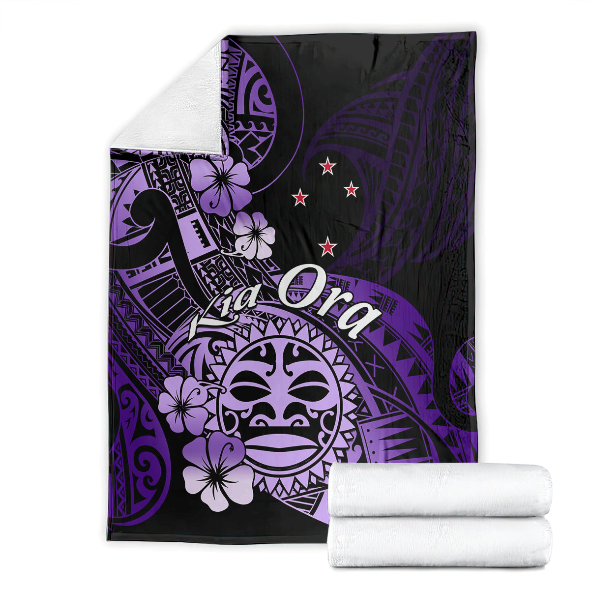 Aotearoa Kia Ora New Zealand Ta Moko Purple Version Blanket LT01 - Polynesian Pride