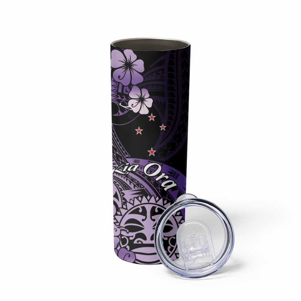 Aotearoa Kia Ora New Zealand Ta Moko Purple Version Skinny Tumbler