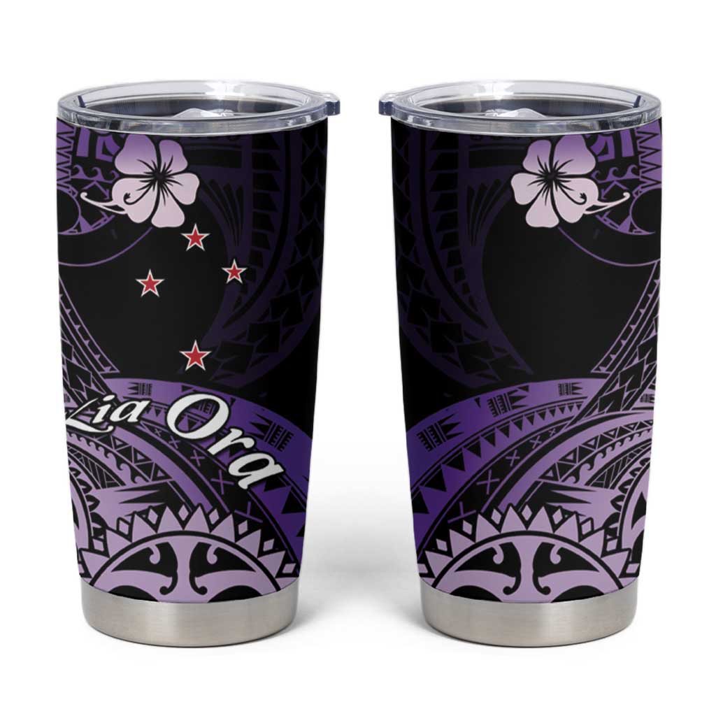 Aotearoa Kia Ora New Zealand Ta Moko Purple Version Tumbler Cup