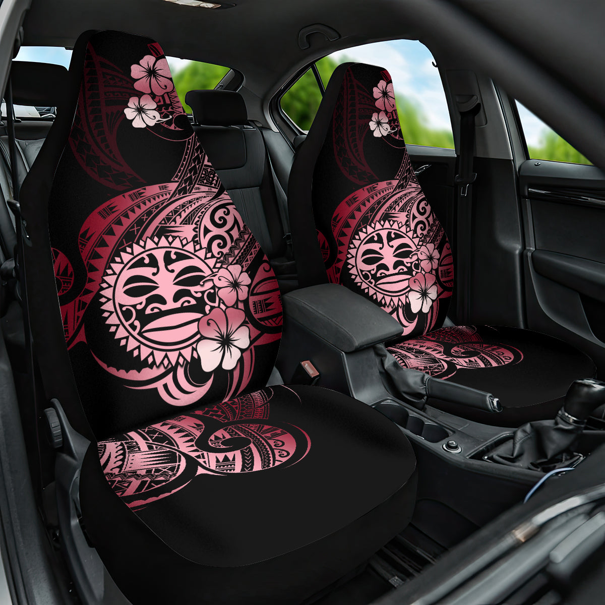Aotearoa Kia Ora New Zealand Ta Moko Red Version Car Seat Cover LT01 One Size Red - Polynesian Pride