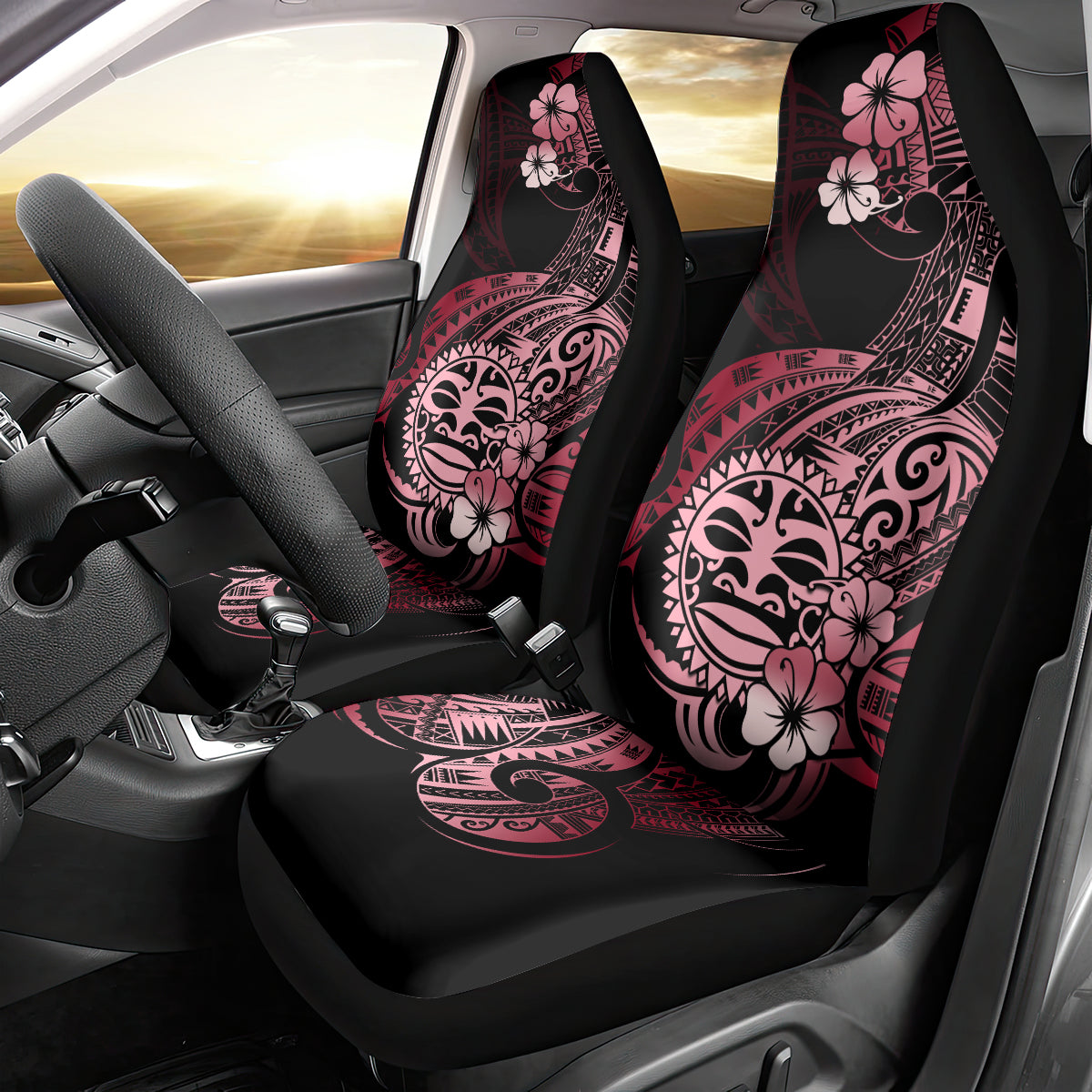Aotearoa Kia Ora New Zealand Ta Moko Red Version Car Seat Cover LT01 - Polynesian Pride