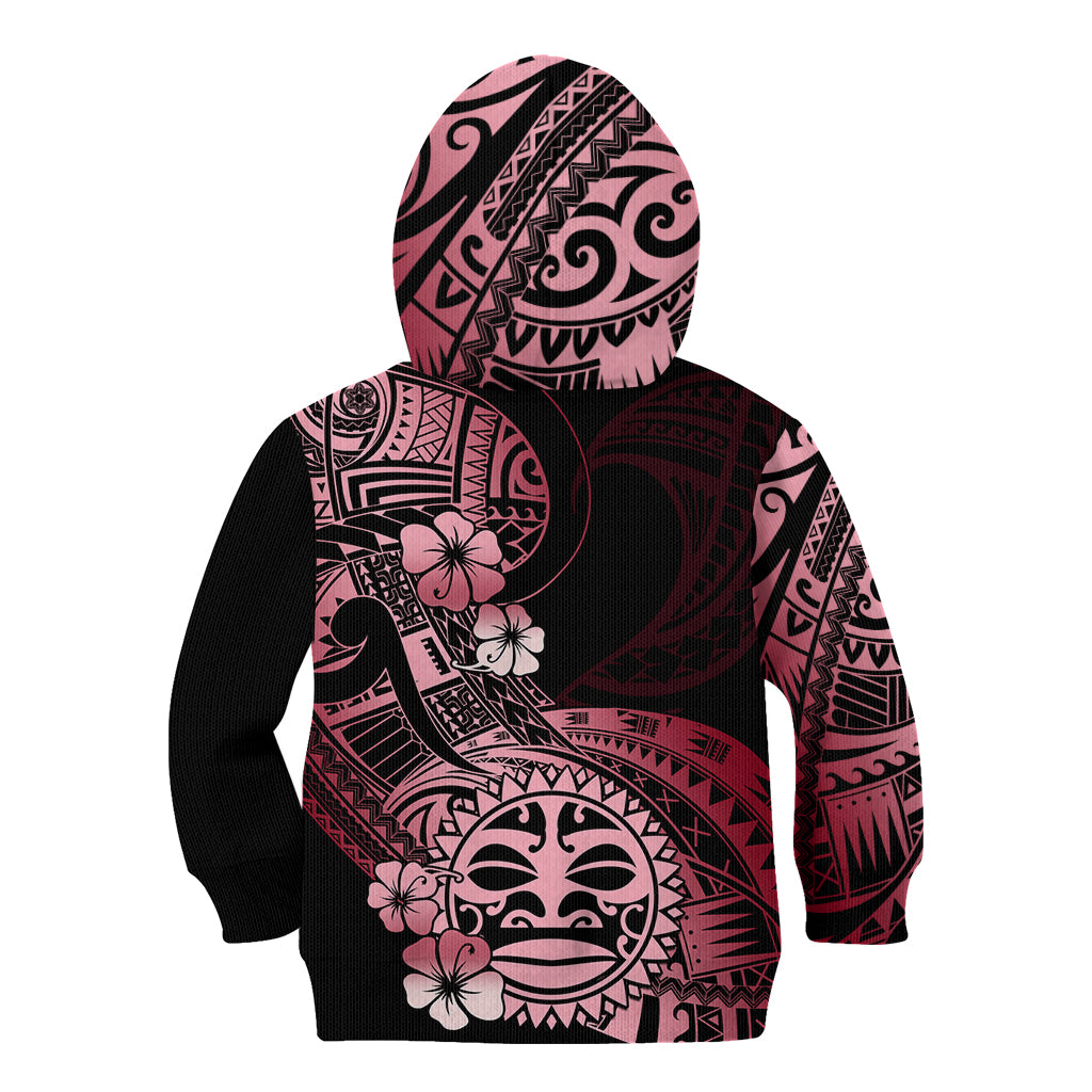 Aotearoa Kia Ora New Zealand Ta Moko Red Version Kid Hoodie LT01 - Polynesian Pride