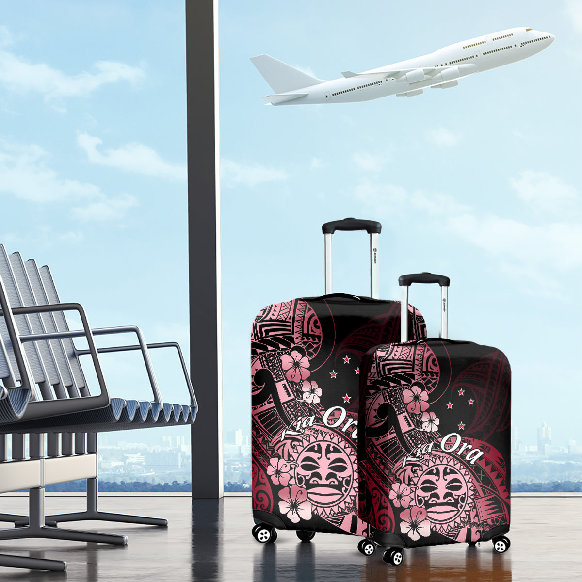 Aotearoa Kia Ora New Zealand Ta Moko Red Version Luggage Cover LT01 - Polynesian Pride