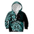 Aotearoa Kia Ora New Zealand Ta Moko Turquoise Version Kid Hoodie LT01 Zip Hoodie Turquoise - Polynesian Pride