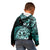 Aotearoa Kia Ora New Zealand Ta Moko Turquoise Version Kid Hoodie LT01 - Polynesian Pride