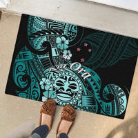 Aotearoa Kia Ora New Zealand Ta Moko Turquoise Version Rubber Doormat LT01 - Polynesian Pride
