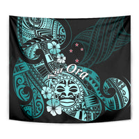 Aotearoa Kia Ora New Zealand Ta Moko Turquoise Version Tapestry LT01 - Polynesian Pride