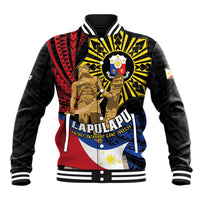 Personalized Lapulapu The First Filipino Hero Baseball Jacket Polynesian Pattern