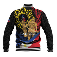 Personalized Lapulapu The First Filipino Hero Baseball Jacket Polynesian Pattern