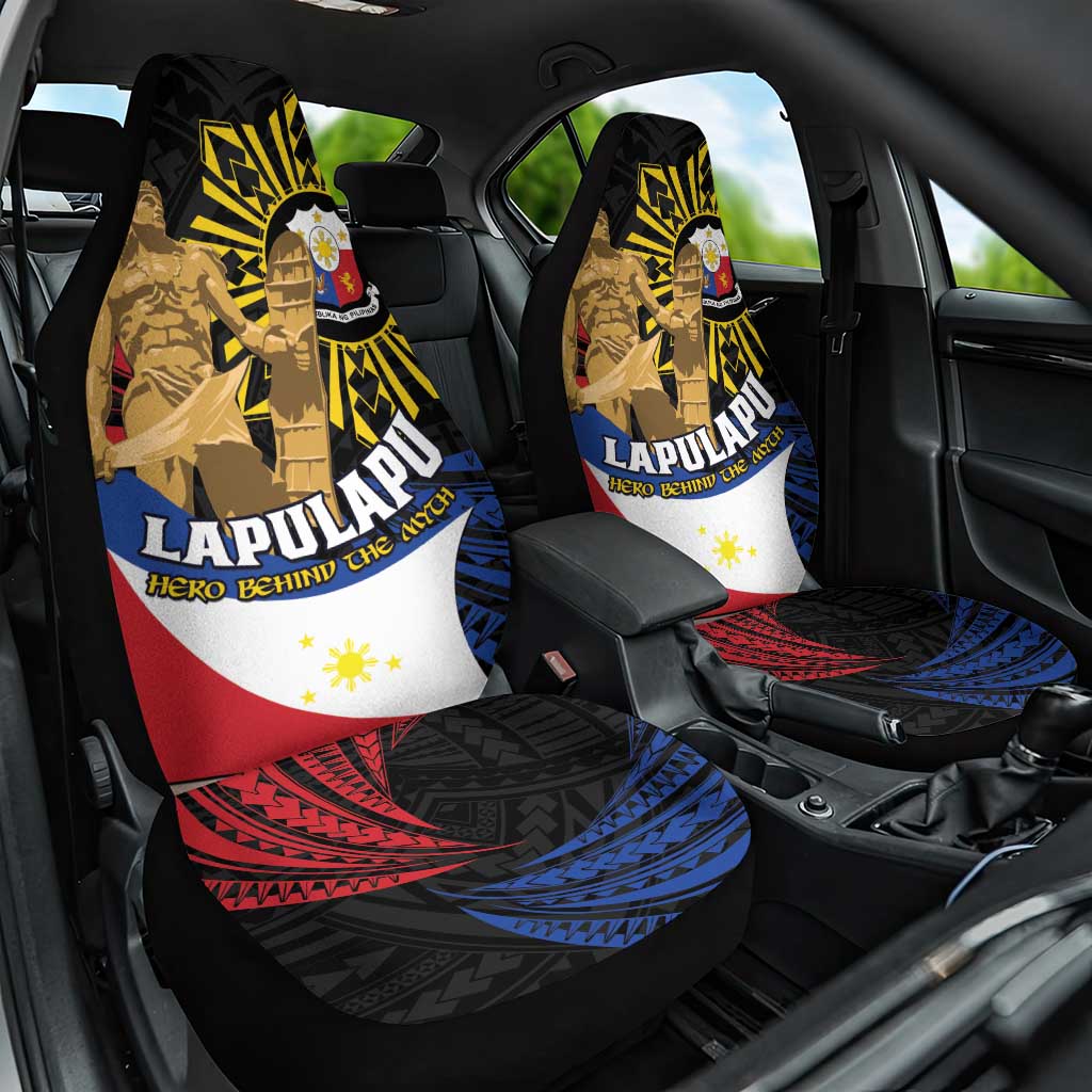Lapulapu The First Filipino Hero Car Seat Cover Polynesian Pattern
