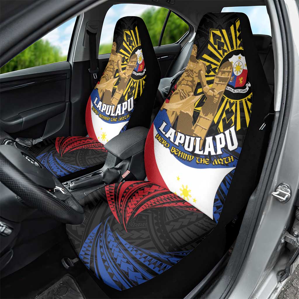 Lapulapu The First Filipino Hero Car Seat Cover Polynesian Pattern