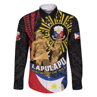 Personalized Lapulapu The First Filipino Hero Family Matching Long Sleeve Bodycon Dress and Hawaiian Shirt Polynesian Pattern LT01 Dad's Shirt - Long Sleeve Black - Polynesian Pride
