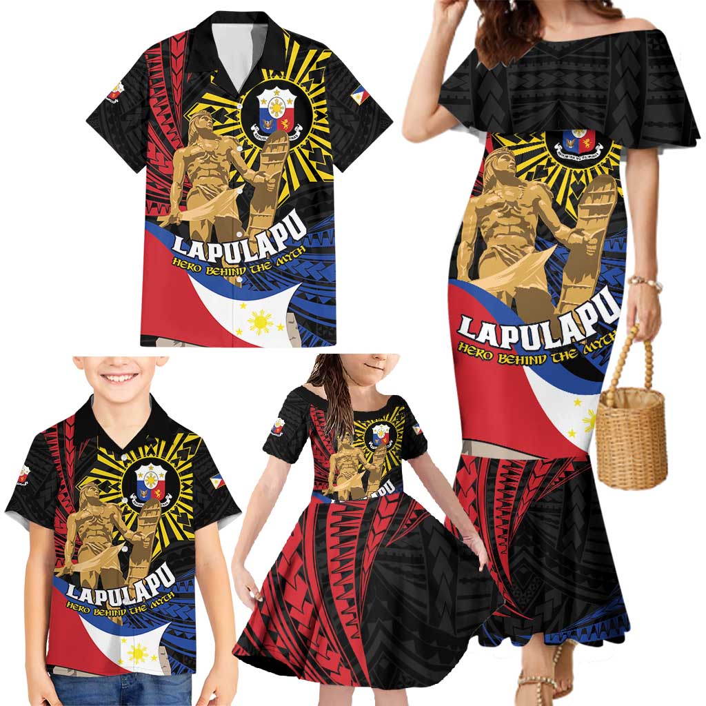 Personalized Lapulapu The First Filipino Hero Family Matching Mermaid Dress and Hawaiian Shirt Polynesian Pattern LT01 - Polynesian Pride