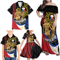 Personalized Lapulapu The First Filipino Hero Family Matching Off Shoulder Maxi Dress and Hawaiian Shirt Polynesian Pattern LT01 - Polynesian Pride