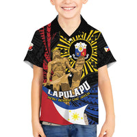Personalized Lapulapu The First Filipino Hero Family Matching Off Shoulder Maxi Dress and Hawaiian Shirt Polynesian Pattern LT01 Son's Shirt Black - Polynesian Pride