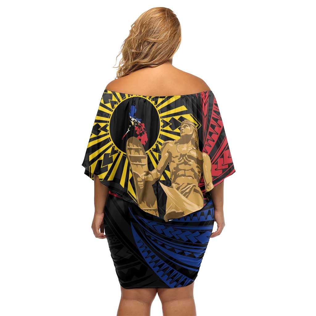 Personalized Lapulapu The First Filipino Hero Family Matching Off Shoulder Short Dress and Hawaiian Shirt Polynesian Pattern LT01 - Polynesian Pride