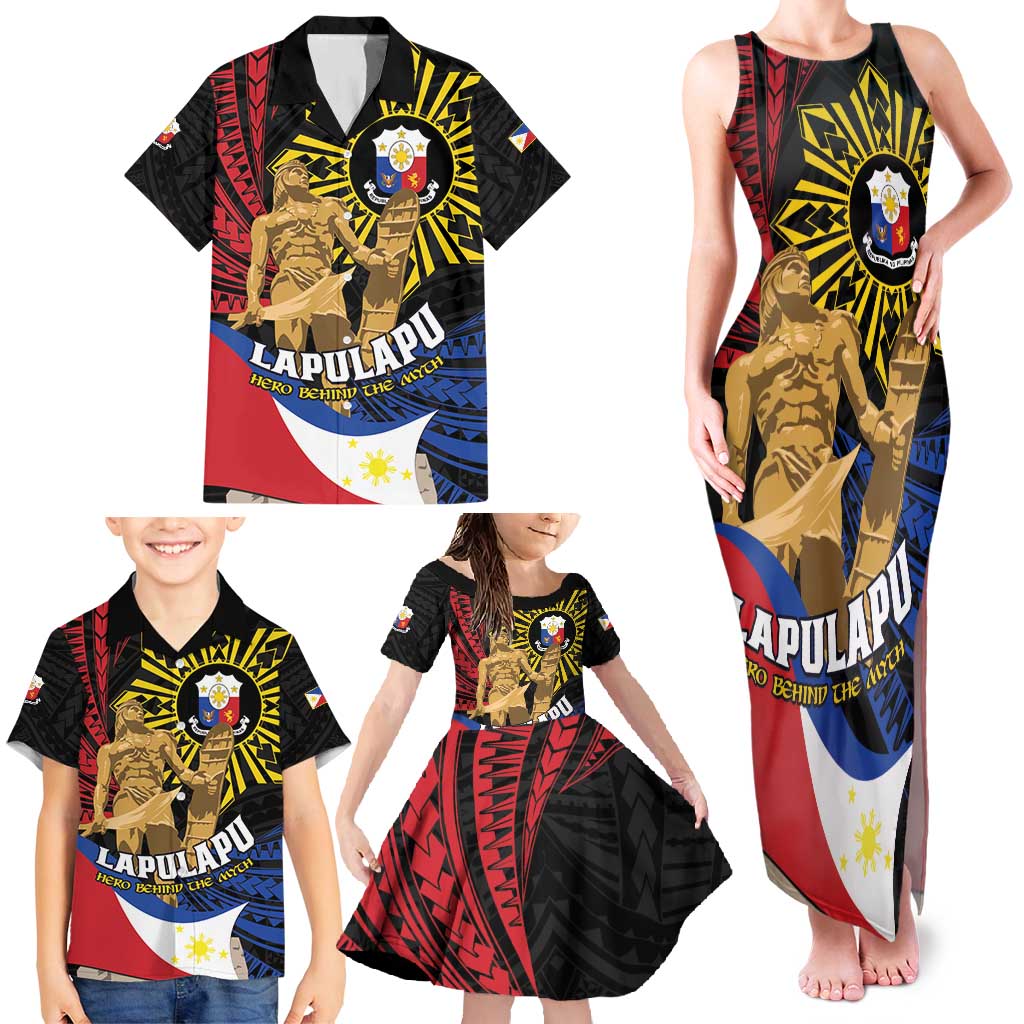 Personalized Lapulapu The First Filipino Hero Family Matching Tank Maxi Dress and Hawaiian Shirt Polynesian Pattern LT01 - Polynesian Pride